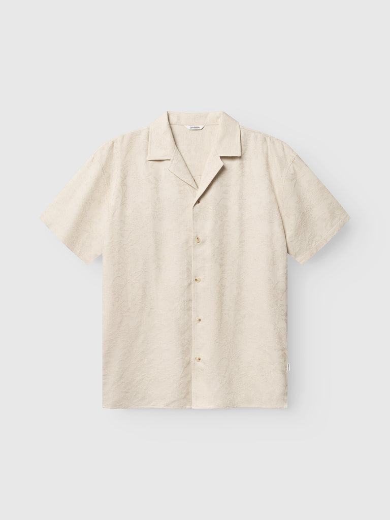 シャツ DECK / SS / COTTON. BROADCLOTH Beige L GABjens Over Resort Soft SS Shirt - Ecru – Gabba