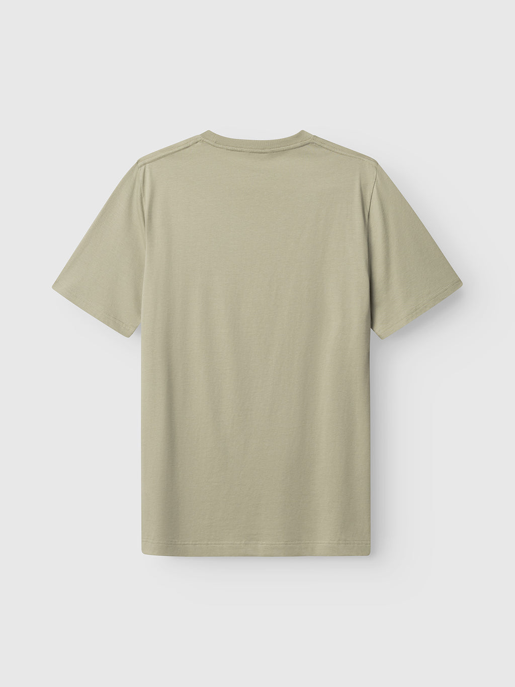 The Gabba GABdune Logo GOTS SS T-Shirt in light green is displayed from the back, short-sleeved and laid flat on a white background.
