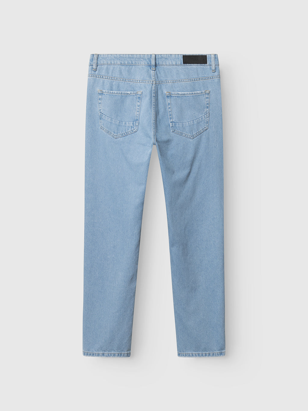 The Gabba GABmarc 5poc Lig Jeans in light blue denim are regular-fit cotton jeans with classic 5-pocket styling, belt loops, and a black waistband patch, shown from the back on a white background.