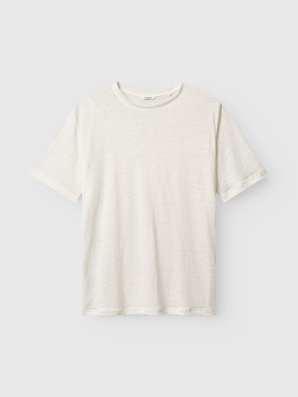 The Gabba GABdune Linen SS T-Shirt in Birch, a plain, short-sleeved off-white crew neck made from breathable linen for all-day comfort, is shown against a light gray background with no visible patterns or graphics.
