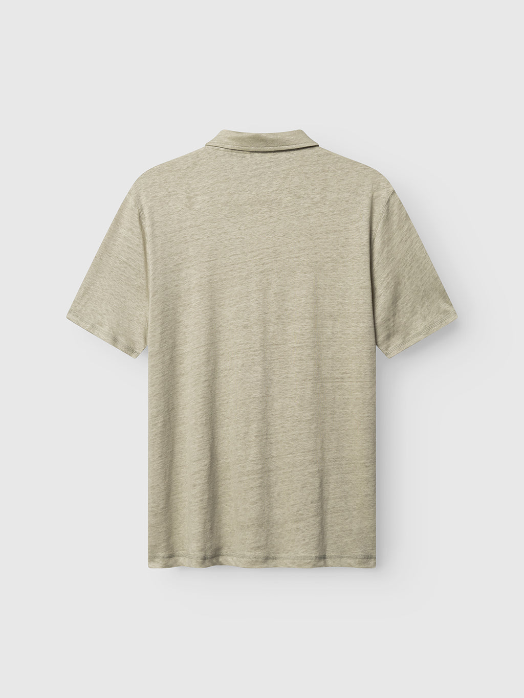 The Gabba GABdune Polo Linen SS T-Shirt in Mineral Gray is shown from the back against a white background, featuring a folded collar and a regular fit with no visible logos or designs.