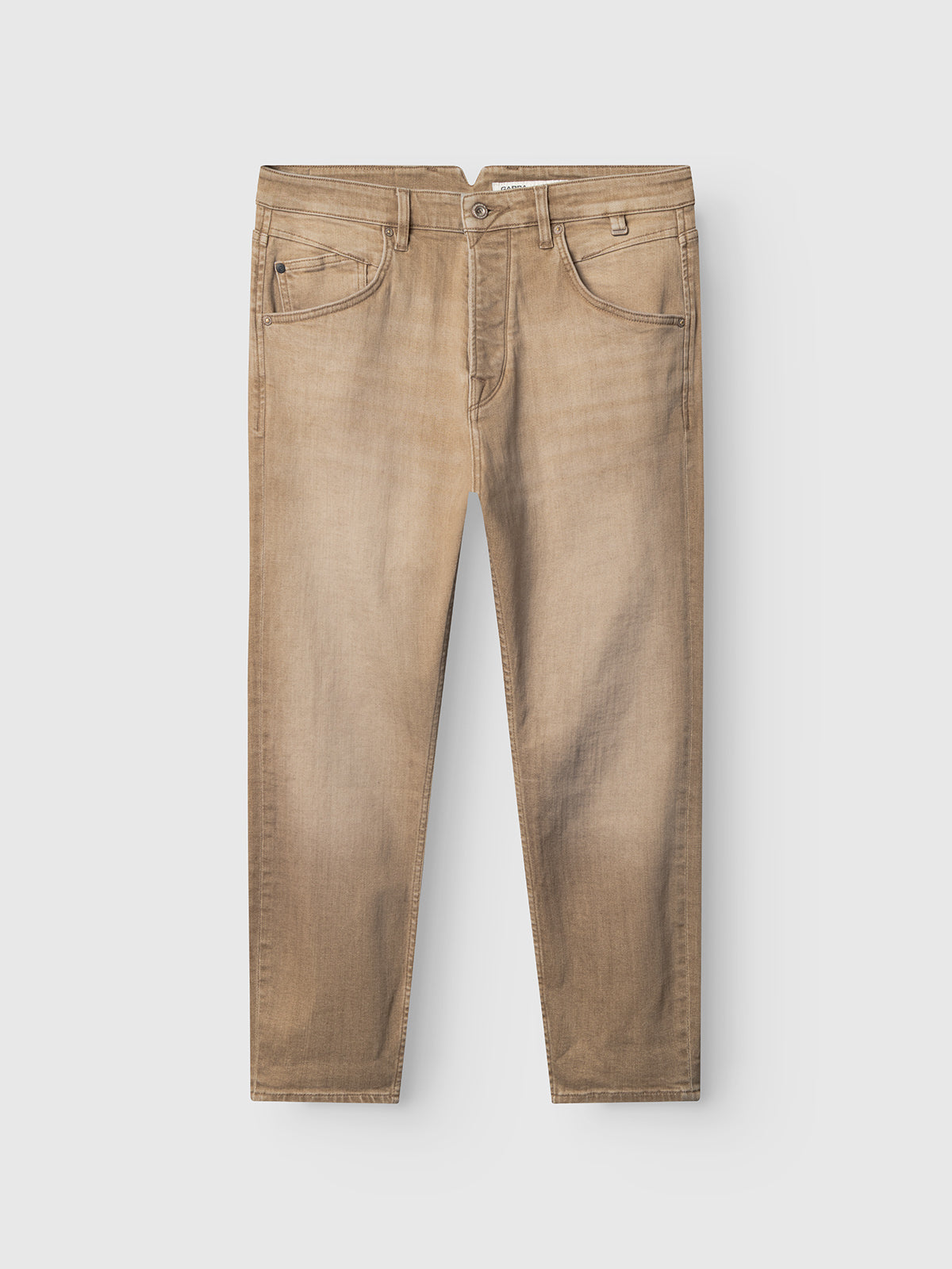Gabba GABalex Earth - Sand: sand-toned, straight-leg denim jeans with button and zipper closure plus front and back pockets, shown on a plain white background.