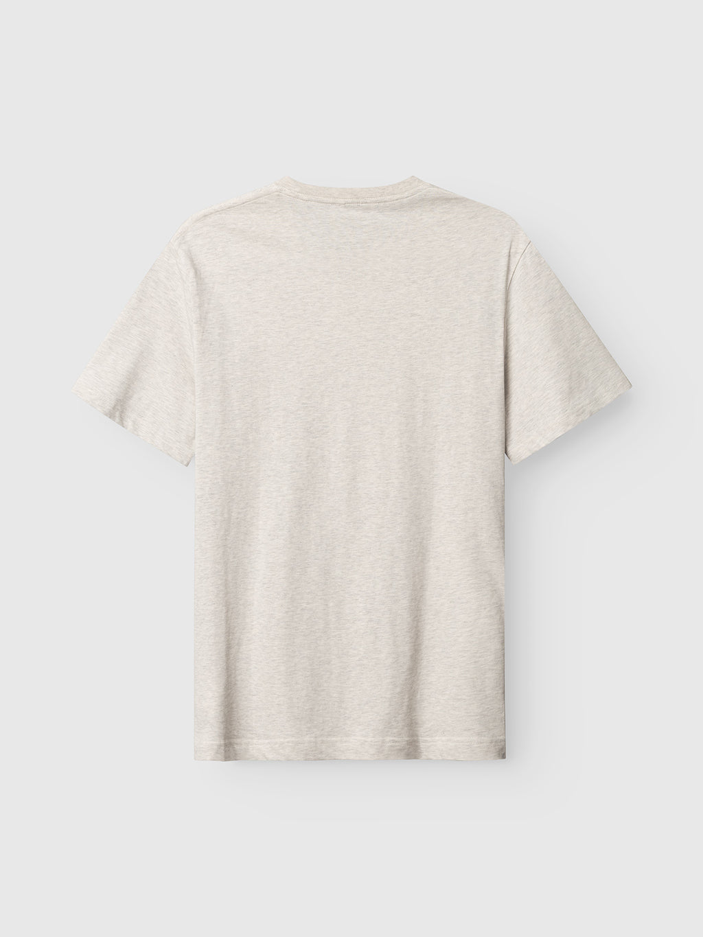The Gabba GABdune Melange New SS T-Shirt in Lt. Grey Mel is displayed from the back against a white background, featuring a plain light gray melange and soft jersey fabric.