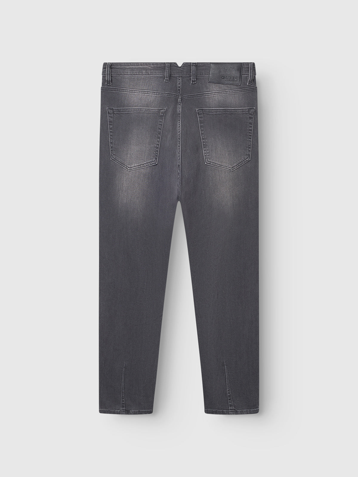 Back view of GABBA's GABalex Thor Cropped Jeans in denim wash, showcasing two back pockets, subtle fading, straight legs, and a worker cut waistband against a plain light background.