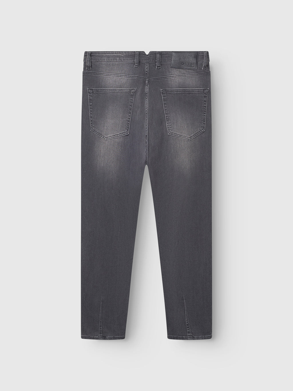 Back view of GABBA's GABalex Thor Cropped Jeans in denim wash, showcasing two back pockets, subtle fading, straight legs, and a worker cut waistband against a plain light background.