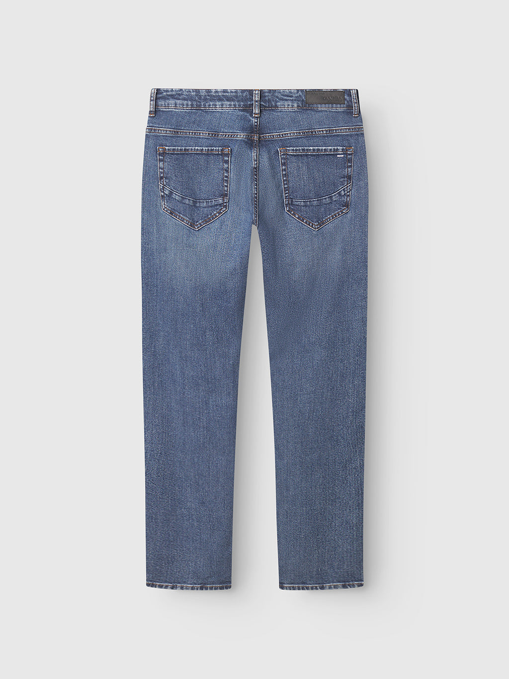 Back view of Gabba GABmarc F1010 jeans in dark blue denim, featuring a classic fit, two back pockets, and contrast stitching, laid flat on a white background.