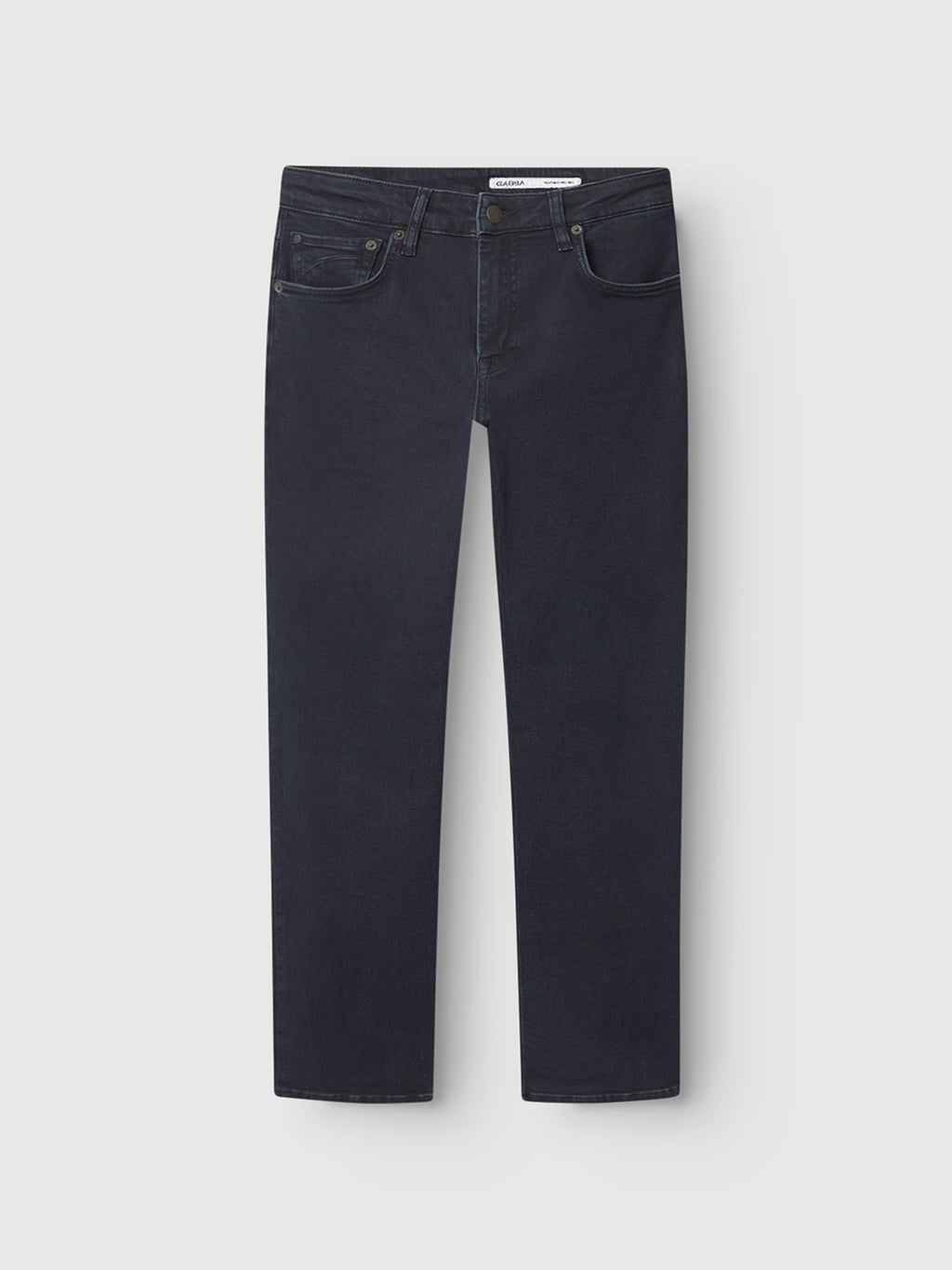 Gabba GABmarc Panter straight fit jeans in dark blue denim with five pockets and a button closure, shown flat on a white background.