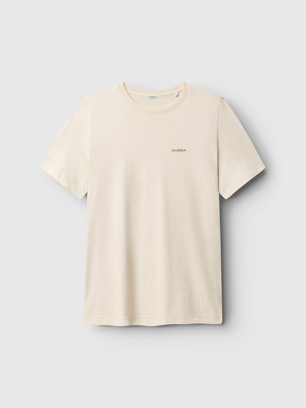 The Gabba GABdune Logo GOTS SS T-Shirt in Birch is a plain, off-white organic cotton short-sleeve tee with a round neck and small 