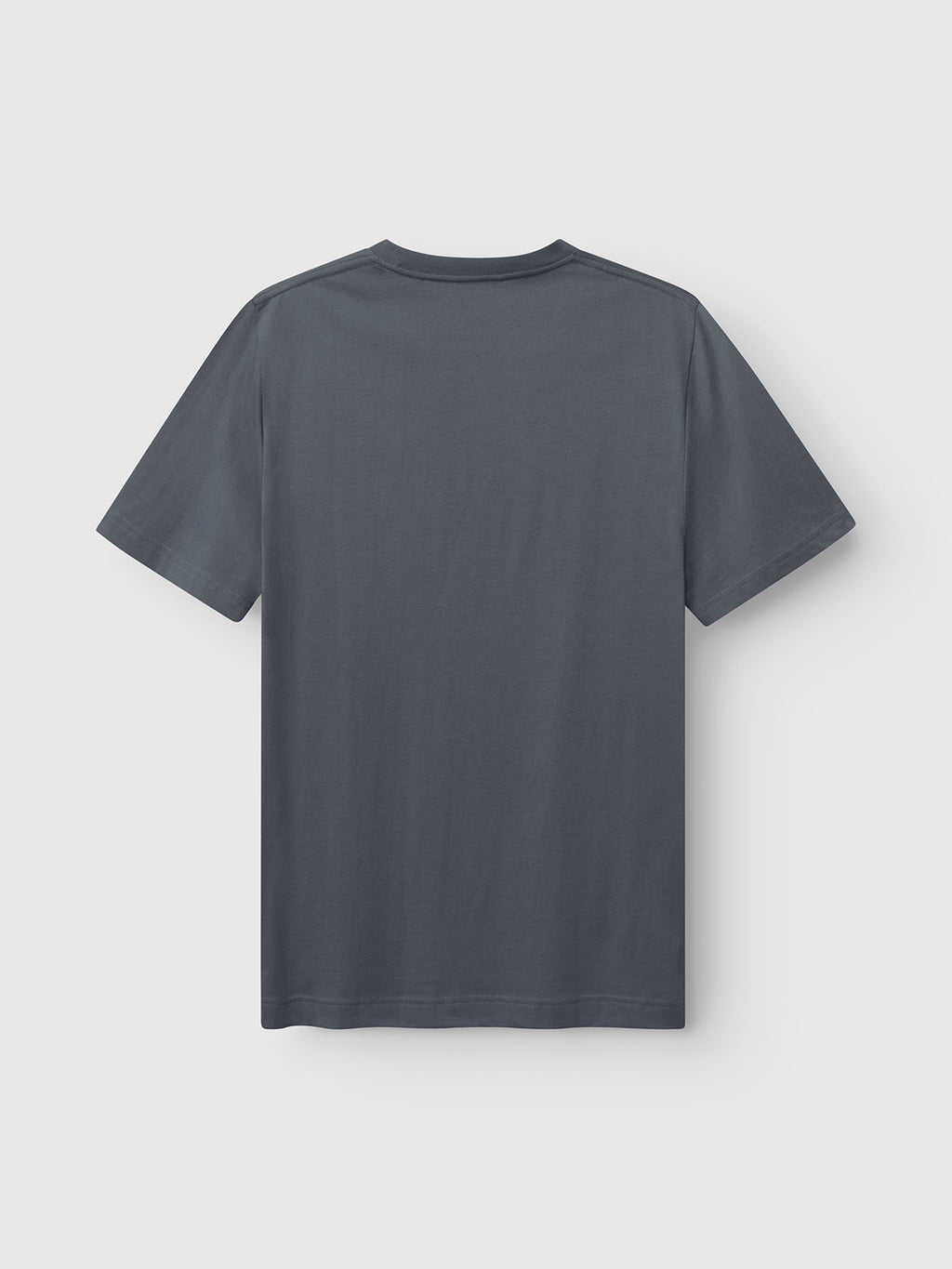 A plain, short-sleeved GABdune Logo GOTS SS T-Shirt by Gabba in Turbulence Blue, classic fit, shown from the back against a light gray background.