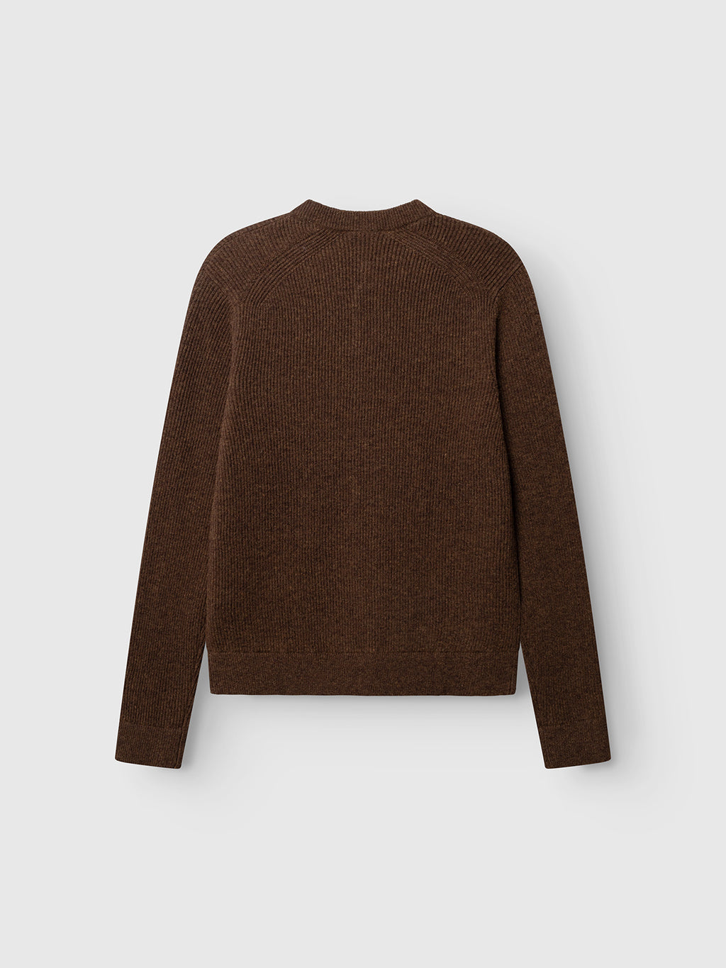 The Gabba GABremy Cardi Flash LS Knit in Brown Slate is displayed on a plain light gray background, shown from the back with no visible tags, logos, or fasteners.