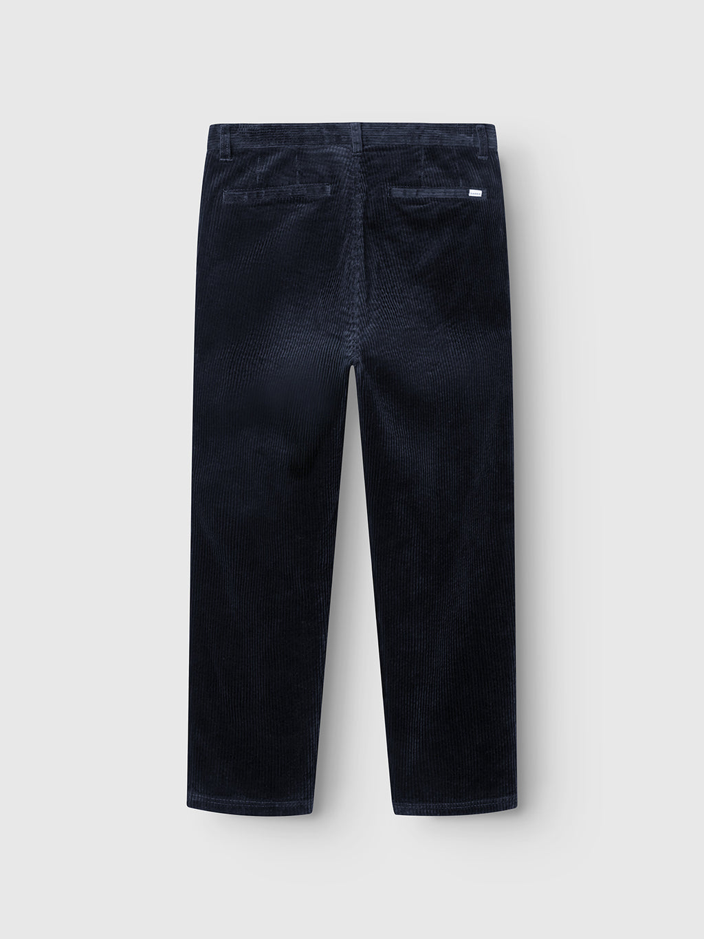 Back view of the Gabba GABjoe Nopleats Ibre Pant in dark navy, featuring a tapered fit and two slit back pockets, displayed against a light gray background.