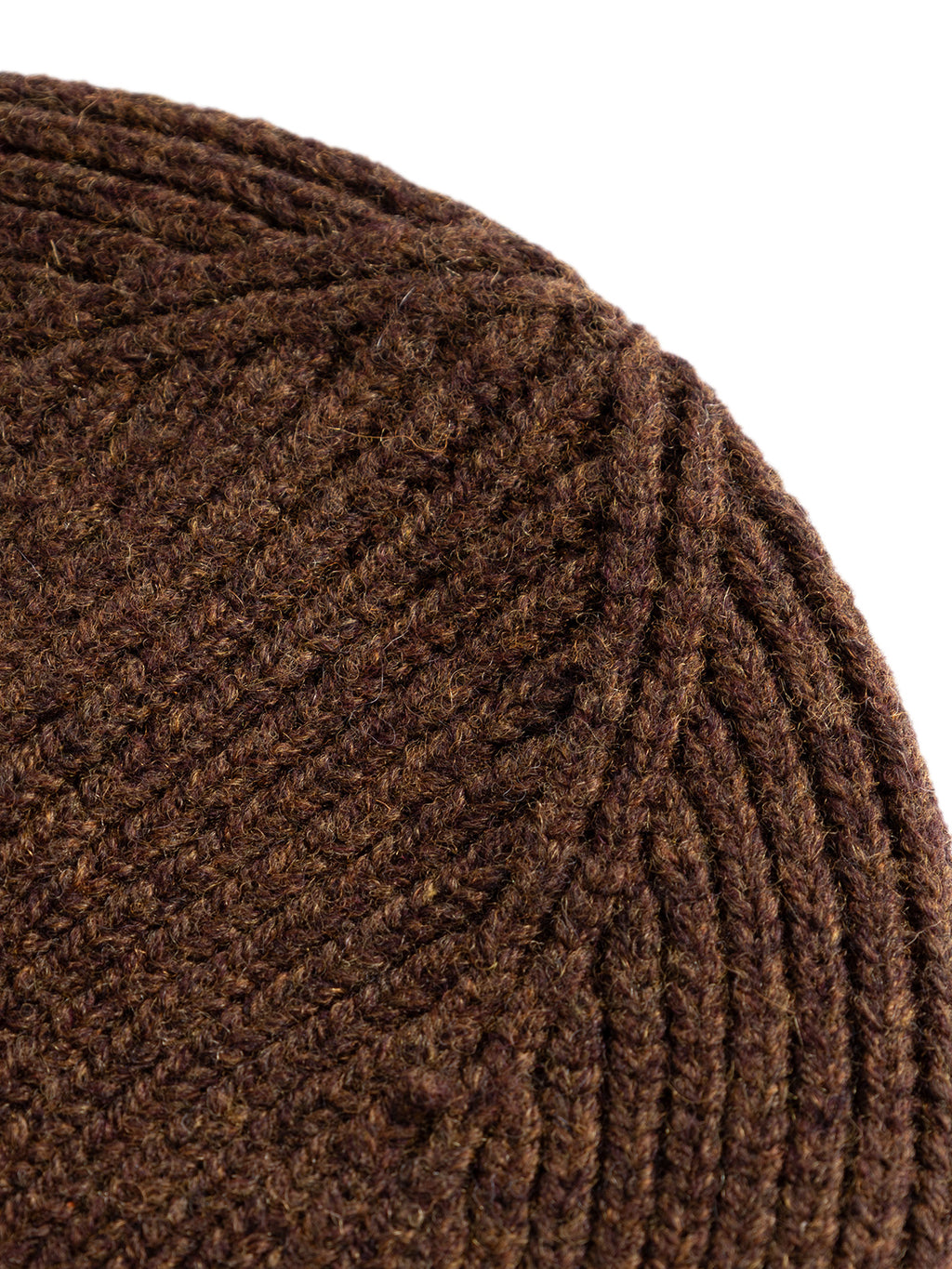 Close-up of the GABeast Flash Beanie in Brown Slate by Gabba, highlighting the textured, ribbed knit fabric and detailed stitching—a classic winter accessory with cozy appeal.